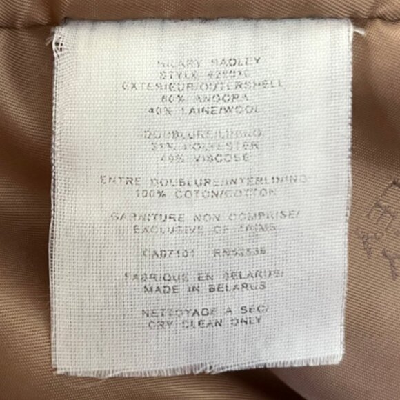 Hilary Radley Angora/Wool Blend Coat - Light Camel Colour - Size 6 / Medium - Picture 13 of 16